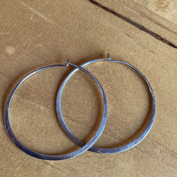 Hammered Hoop Earrings - Picture 2 of 6